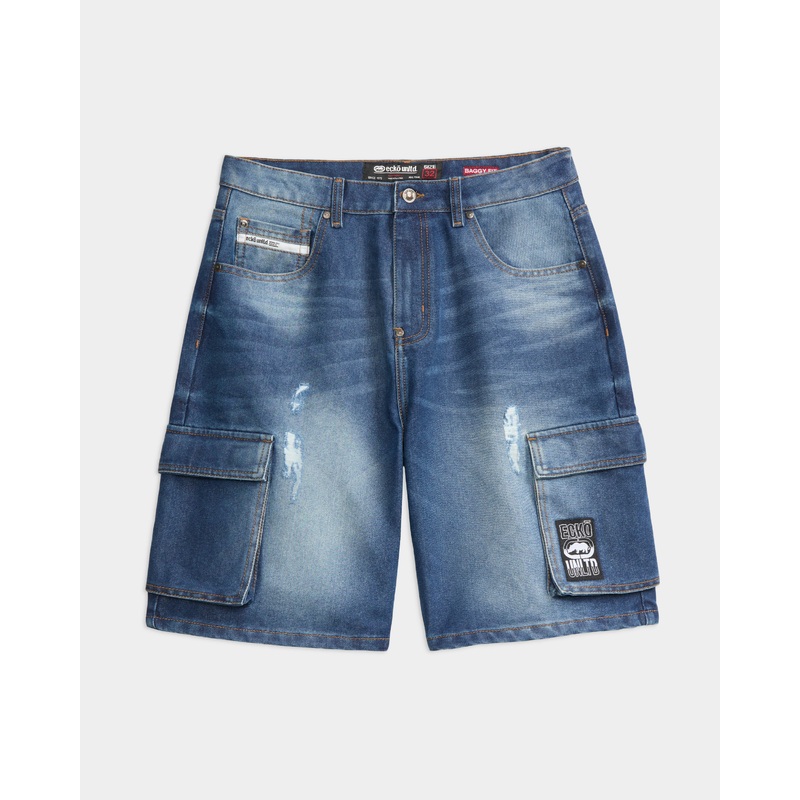 Trooper Cargo Wide Denim Shorts