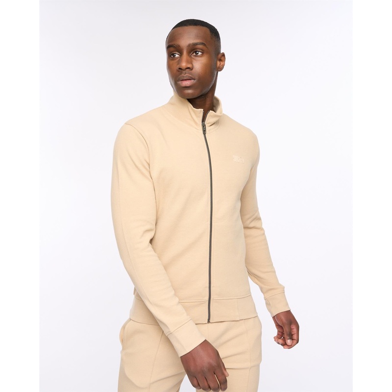 Hannings Zip Thru Hoodie Stone