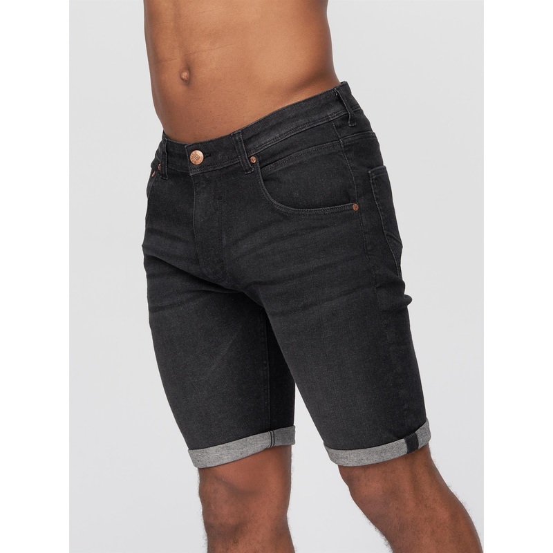 Mustone Denim Shorts Black Wash