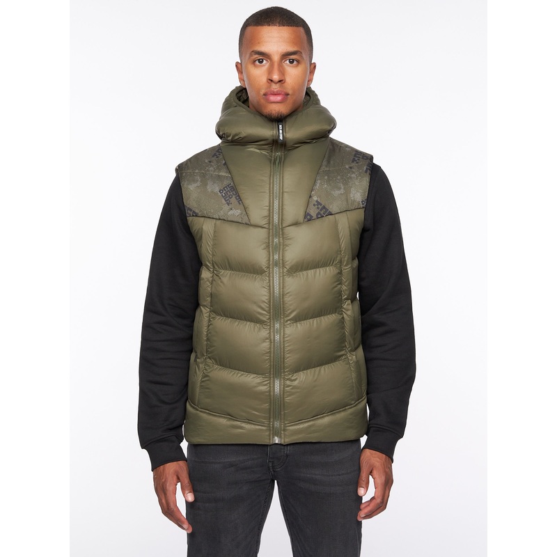 Rierson Hooded Gilet Dark Olive