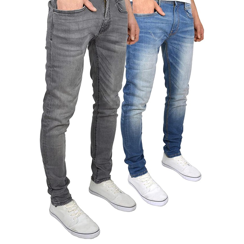 Tranfold Slim Fit Jeans Twin Pack Grey/Stone Wash