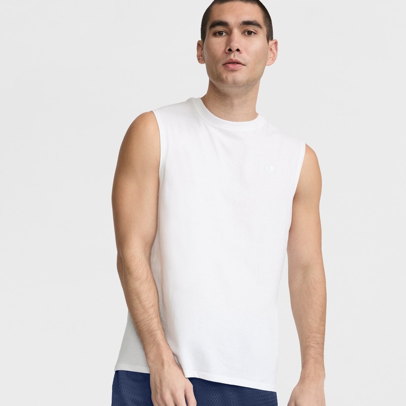 Muscle Tank, C Logo|White|M|S|2XL|XL|L