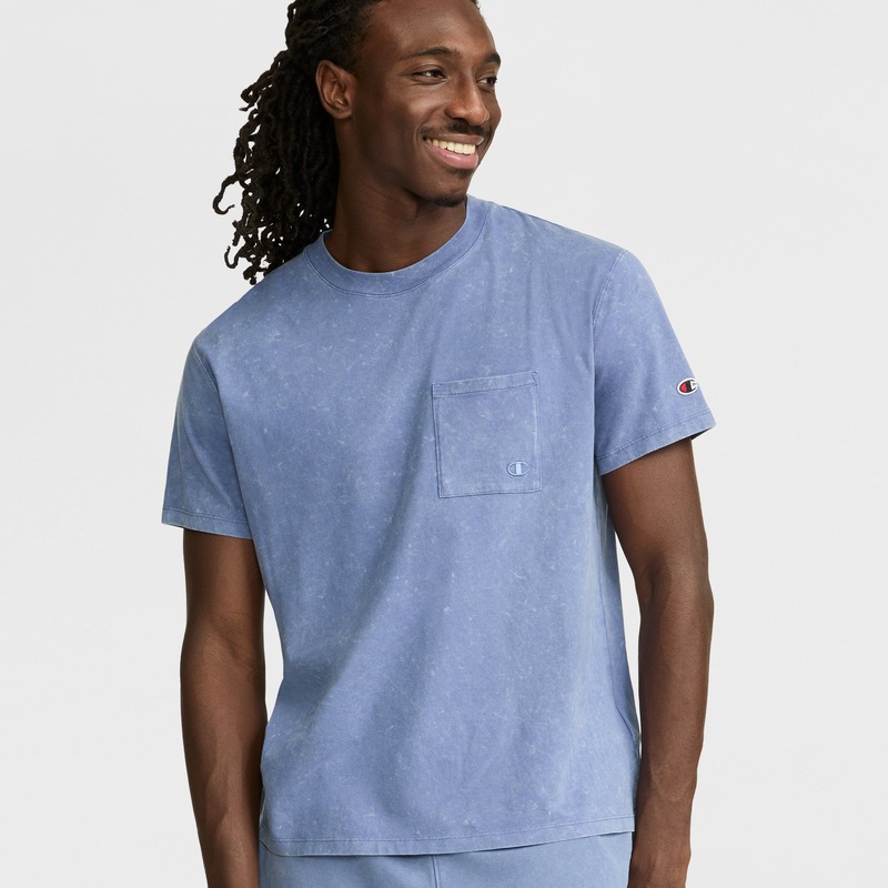 Vintage Wash Pocket T-Shirt|Mineral Dye Seven Seas Blue|2XL|XL|L|M|S
