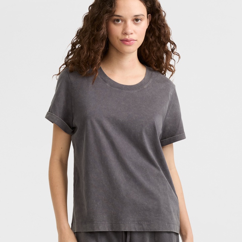 Vintage Wash T-Shirt, C Logo|Mineral Dye Nine Iron|XS|2XL|XL|L|M|S