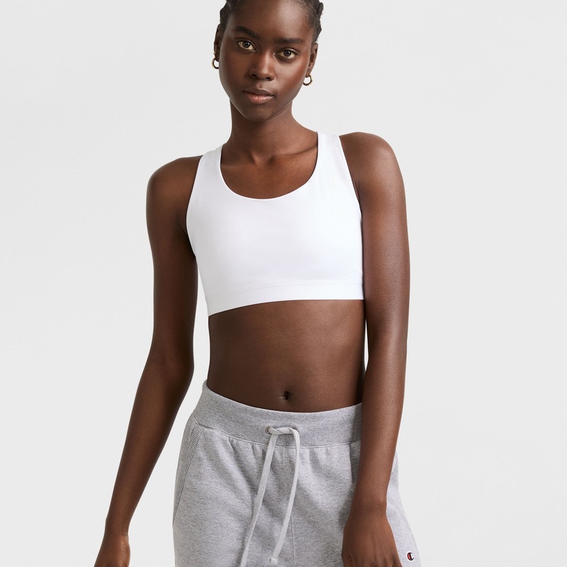 Absolute Sports Bra, C Logo|White|2XL|XL|L|M|S|XS