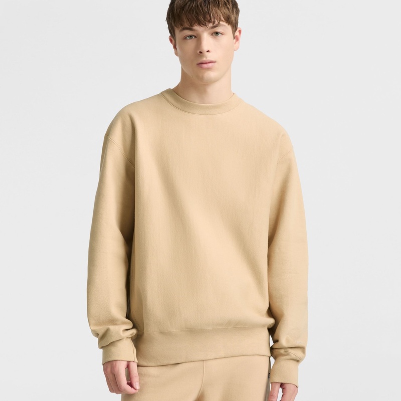 Reverse Weave Dropped Shoulder Crewneck
