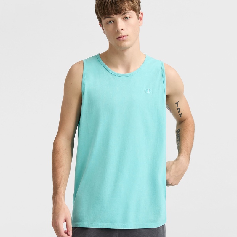 Vintage Wash Tank Top|Mineral Dye Aquarelle Blue Light|S|2XL|XL|L|M