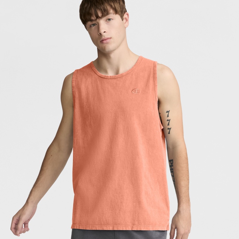 Vintage Wash Tank Top|Sundown Orange|2XL|XL|L|M|S
