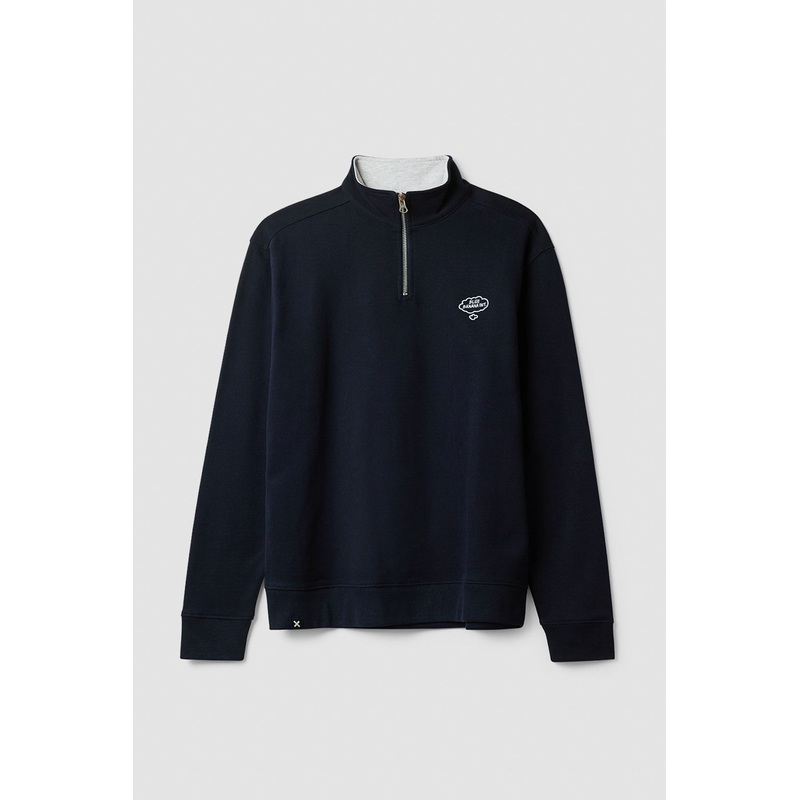 SUDADERA HALF ZIP BANK AZUL MARINO