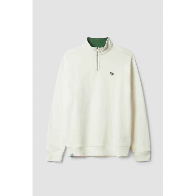 SUDADERA HALF ZIP BANK BLANCO ROTO