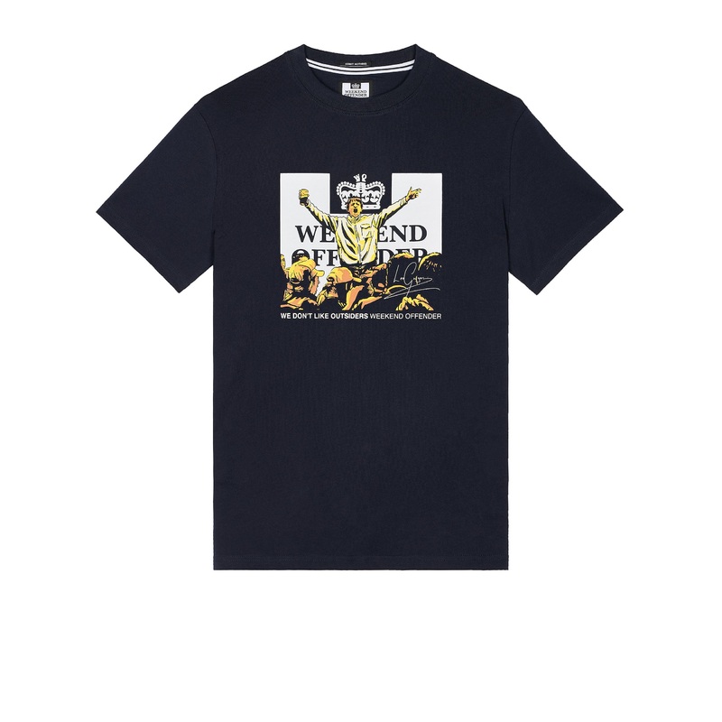 Plus Size – Leo Gregory Graphic T-Shirt Navy