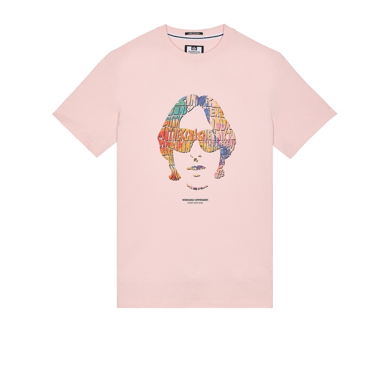 Kinky Afro Graphic T-Shirt Pale Blush