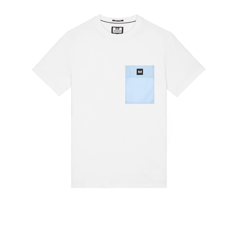 Stiniva T-Shirt White/Ocean Wave Blue