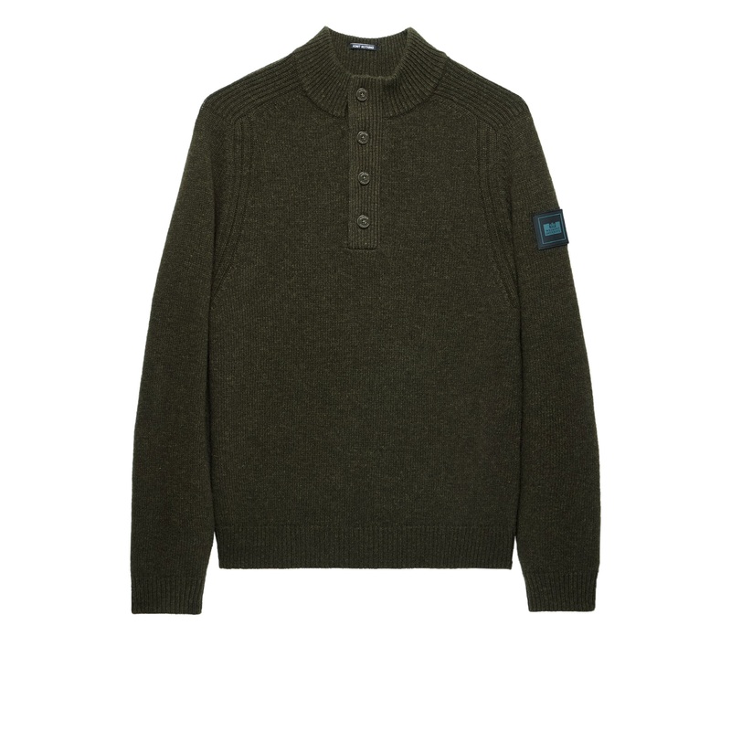 Castillos Wool Quarter Neck Sweater Castle Green