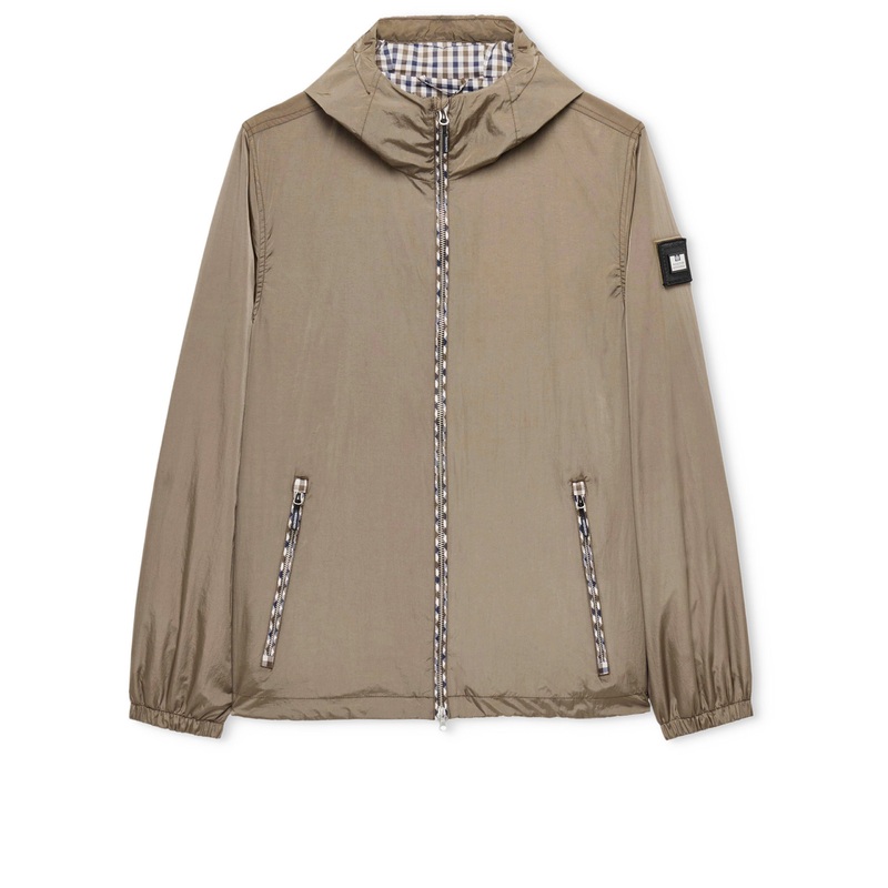 Campania Check Windbreaker Jacket Tobacco Brown