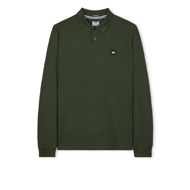 Dice Long Sleeve Polo Shirt Black Forest Green