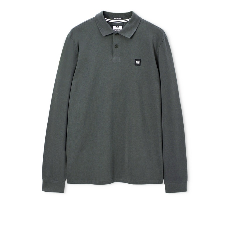 Dice Long Sleeve Polo Shirt Cyclone Grey