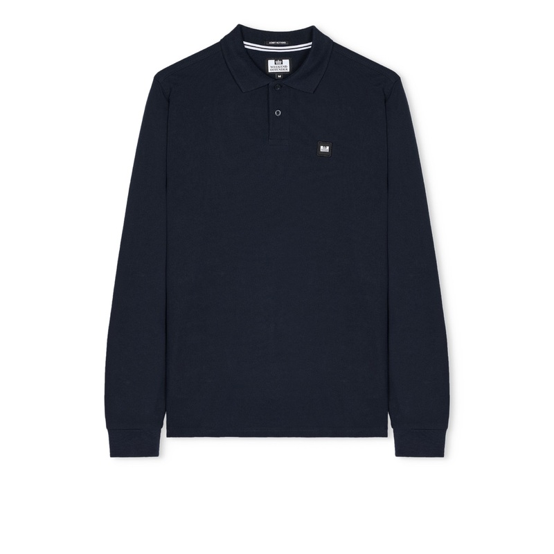 Dice Long Sleeve Polo Shirt Navy