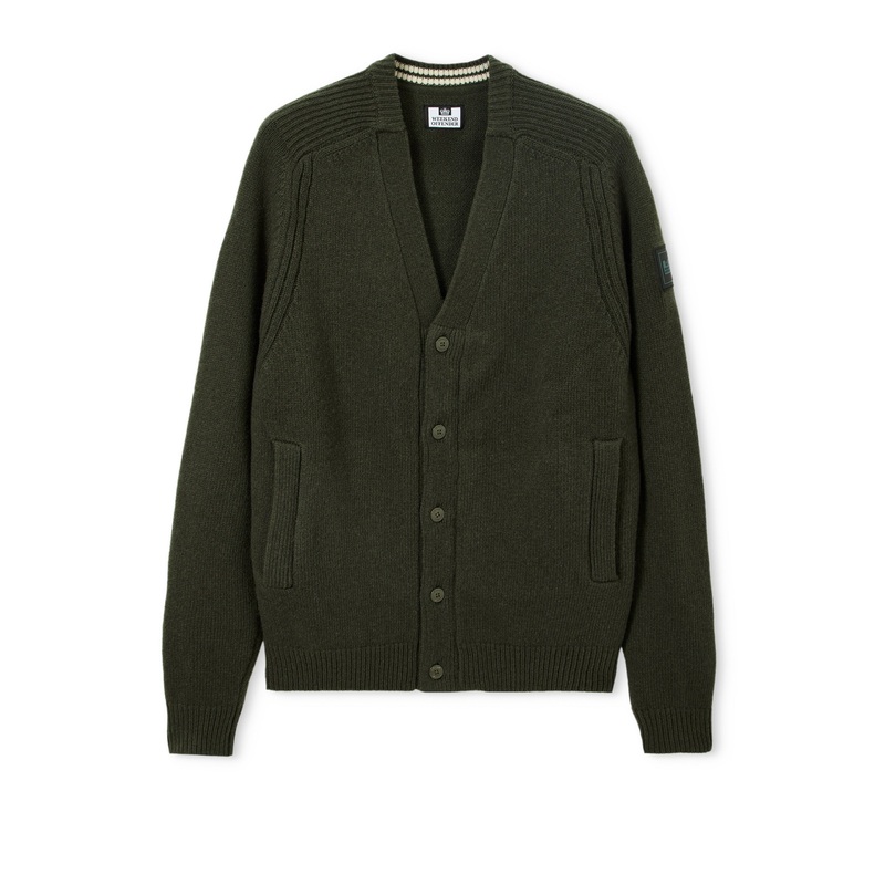 Lauda Wool Cardigan Black Forest Green