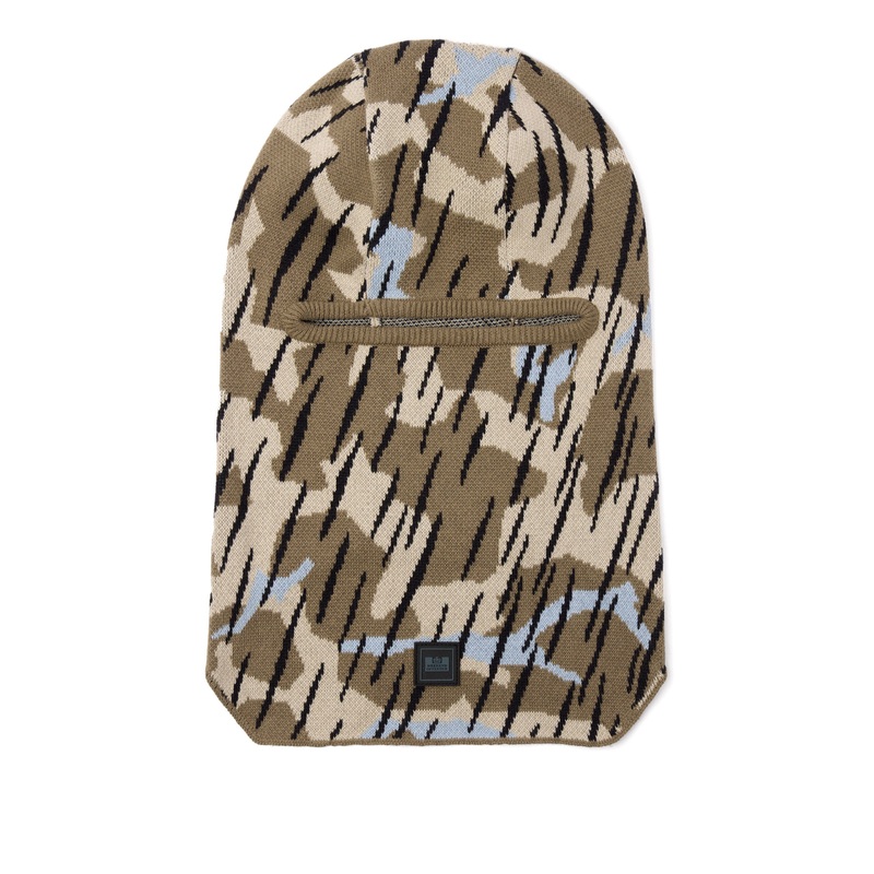 Oden Camo Rib Knit Balaclava Tobacco Brown