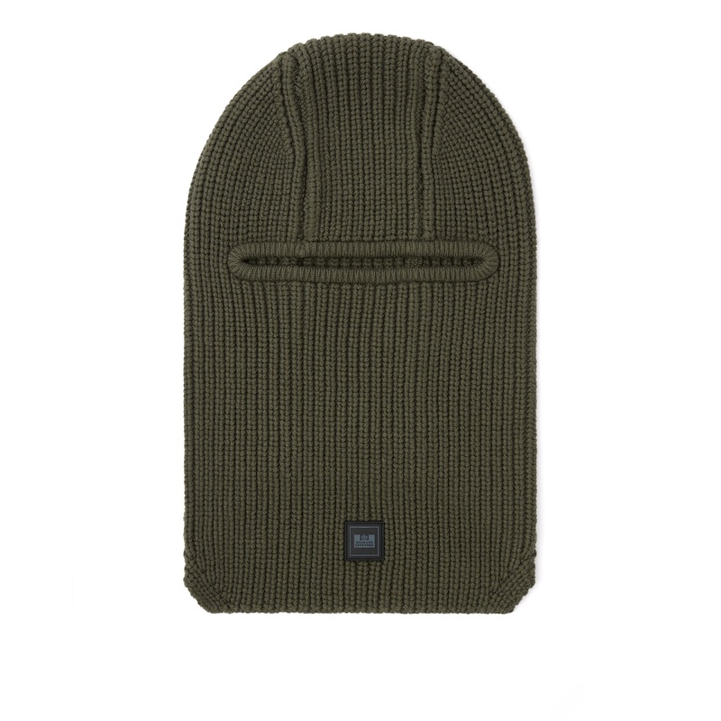 Oden Rib Knit Balaclava Black Forest Green