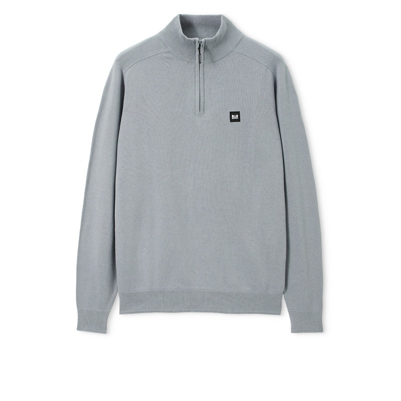 Pierre Quarter Zip Jumper Porpoise Grey