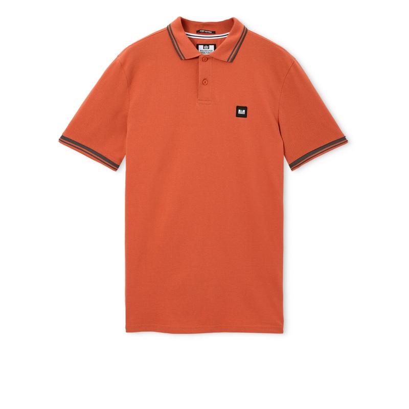 Plus Size – Levanto Polo Shirt Sunset Orange/Cyclone Grey