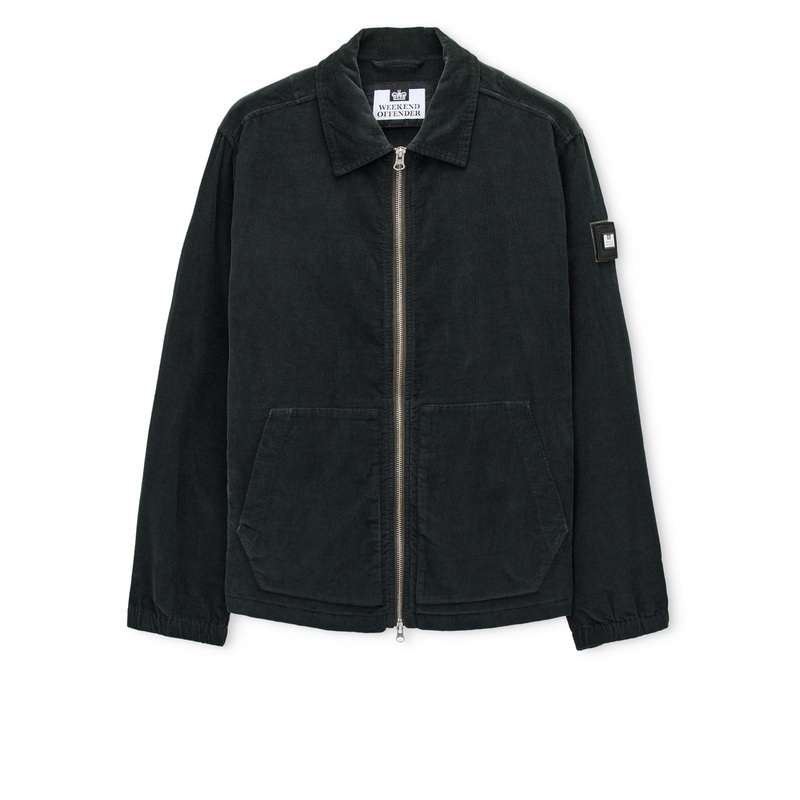 Croft Cord Over-Shirt Black Forest Green