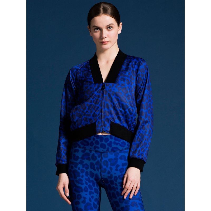 RELAXED FIT JACKET, BLUE LEOPARD