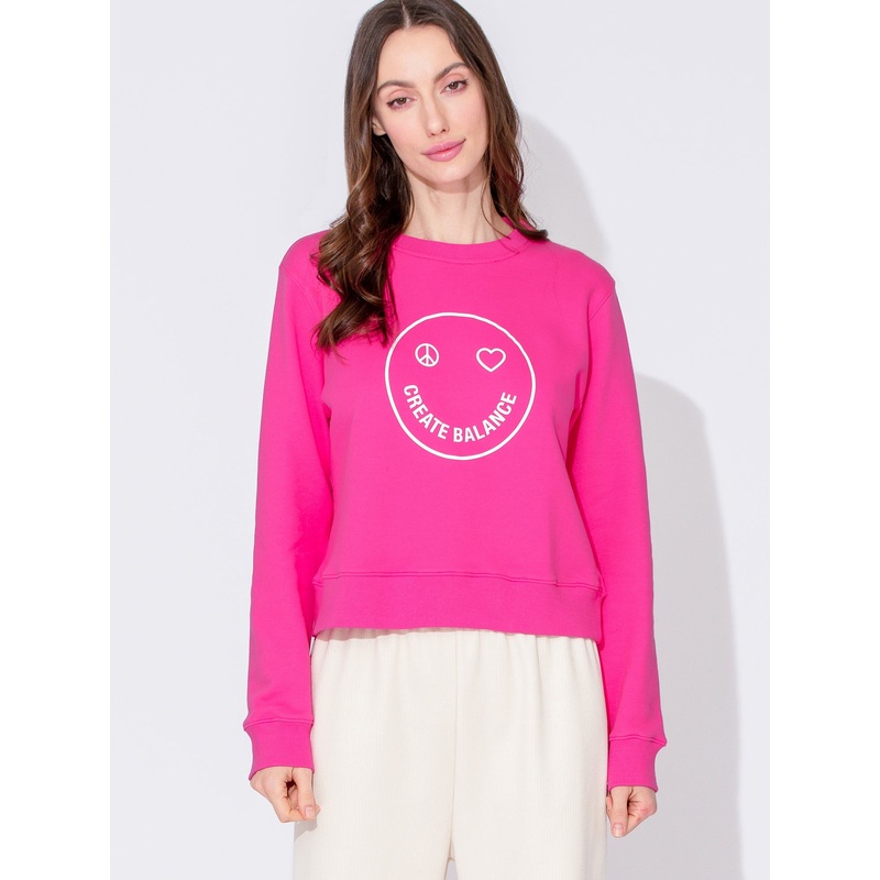 HAPPY GLOW SWEATSHIRT, DIVA|XS|S|M|L