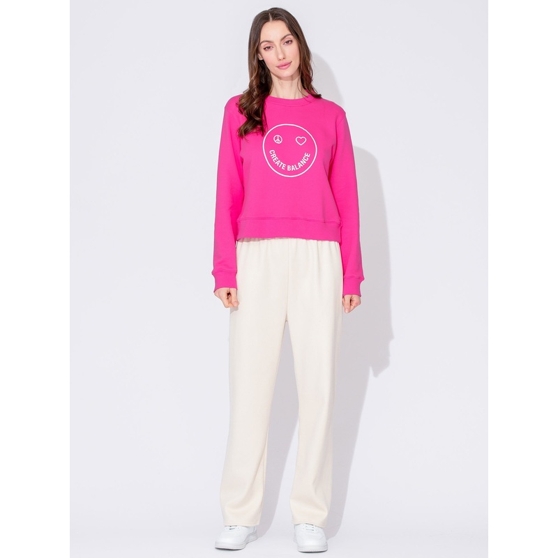 RIBBED HIGH WAIST WINTER FLEECE WIDE LEG SWEATPANTS