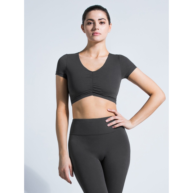 RUCHED NUDE TEE, LIMESTONE|XS|S|M|L