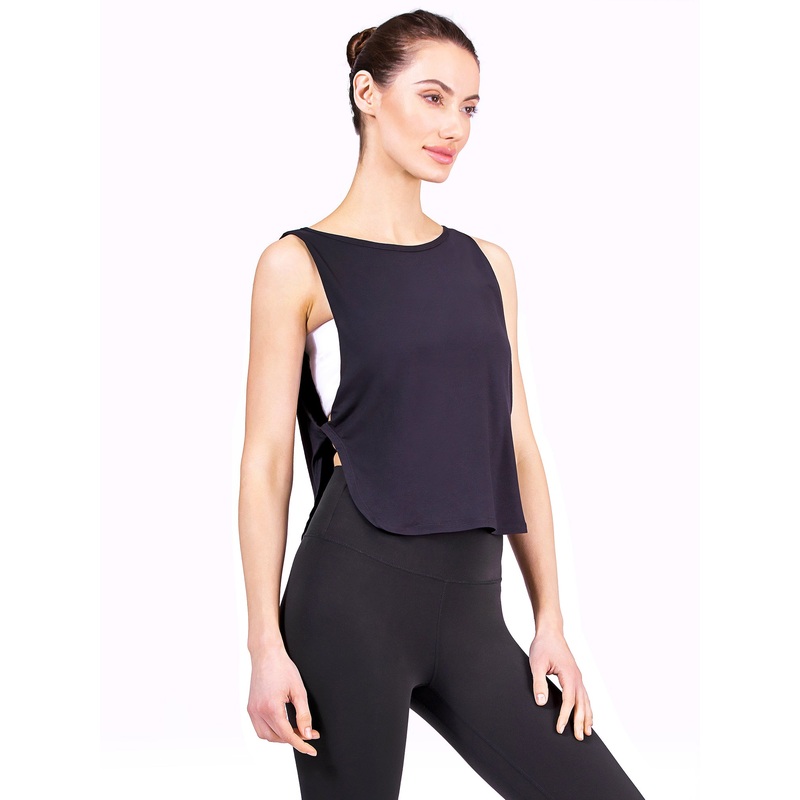 SIDE TWIST SURF TANK, SHORT, BLACK