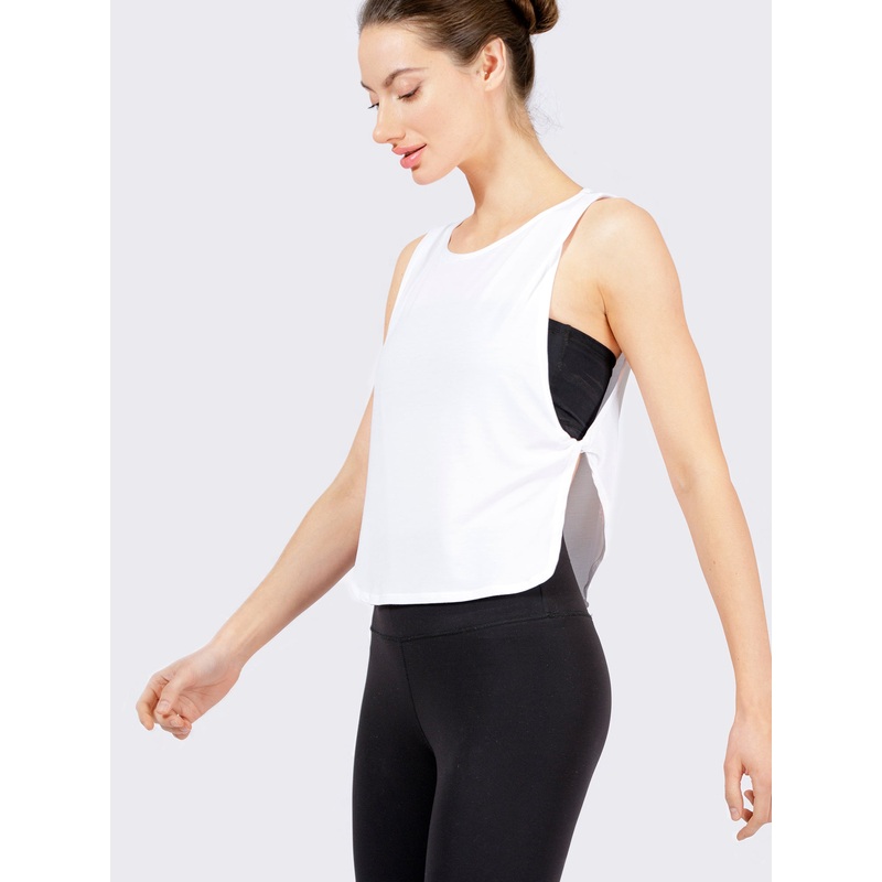 SIDE TWIST SURF TANK, SHORT, WHITE