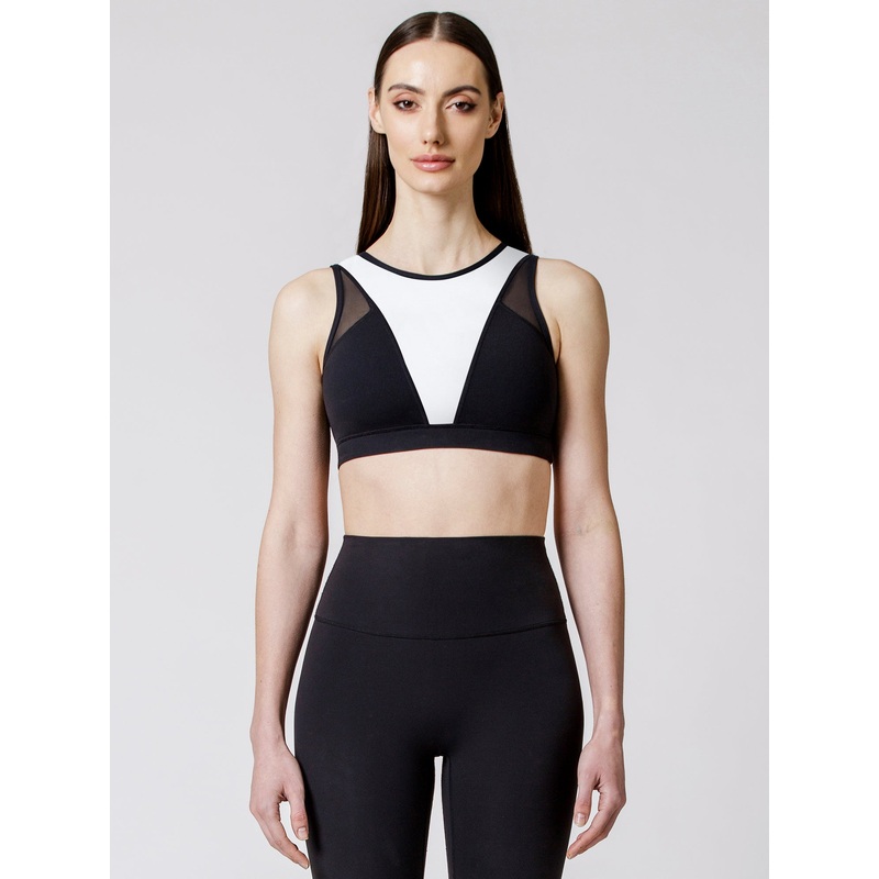 VICTORIA BRA, WHITE/BLACK MESH