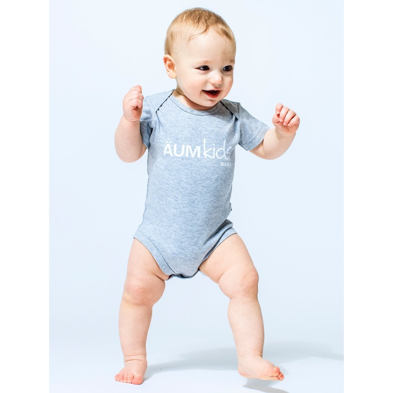 AUMkids HAPPY BABY SHORT SLEEVE ONESIE + BIB SET