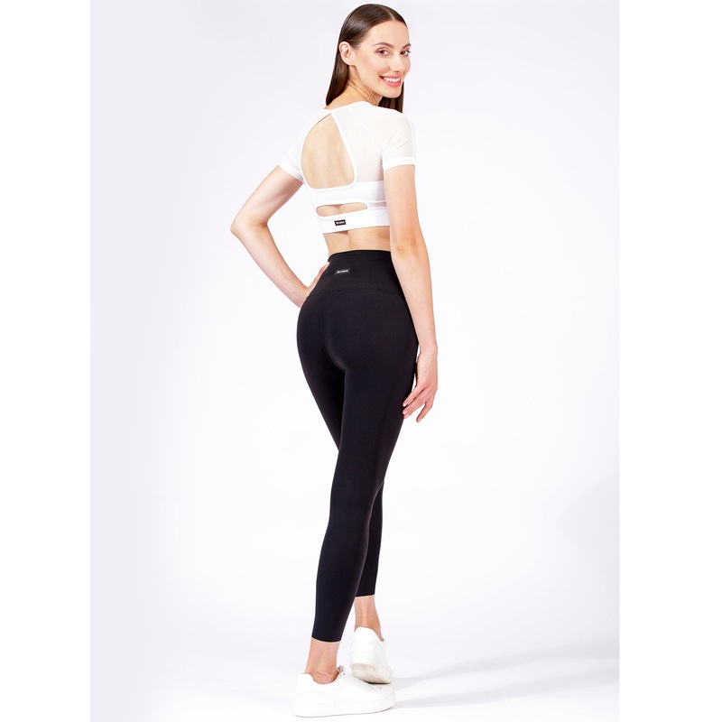 INTENSITY CROPPED TEE, WHITE/WHITE MESH