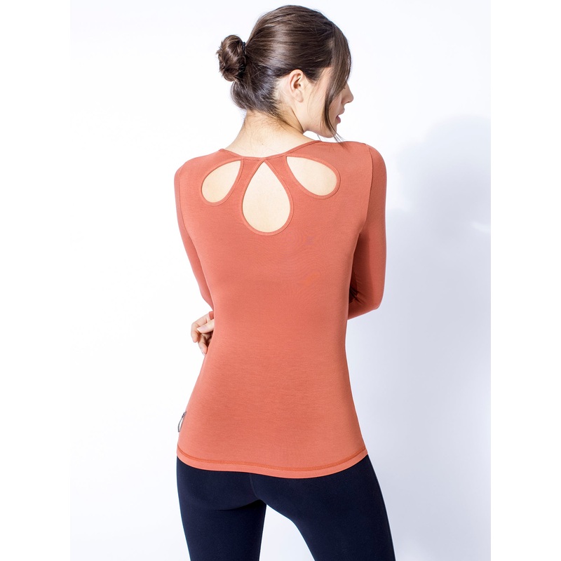 PETAL LONG SLEEVE TEE, CLAY|XS|S|M|L|CLAY