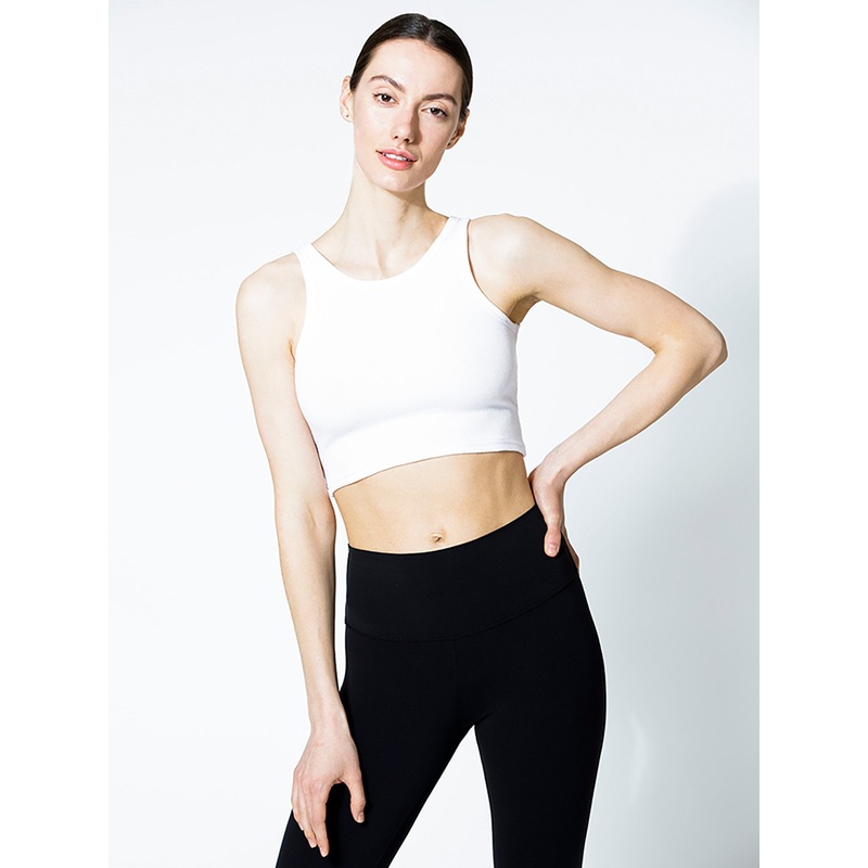 RIBBED COTTON SINGLET, WHITE|XS|S|M|L