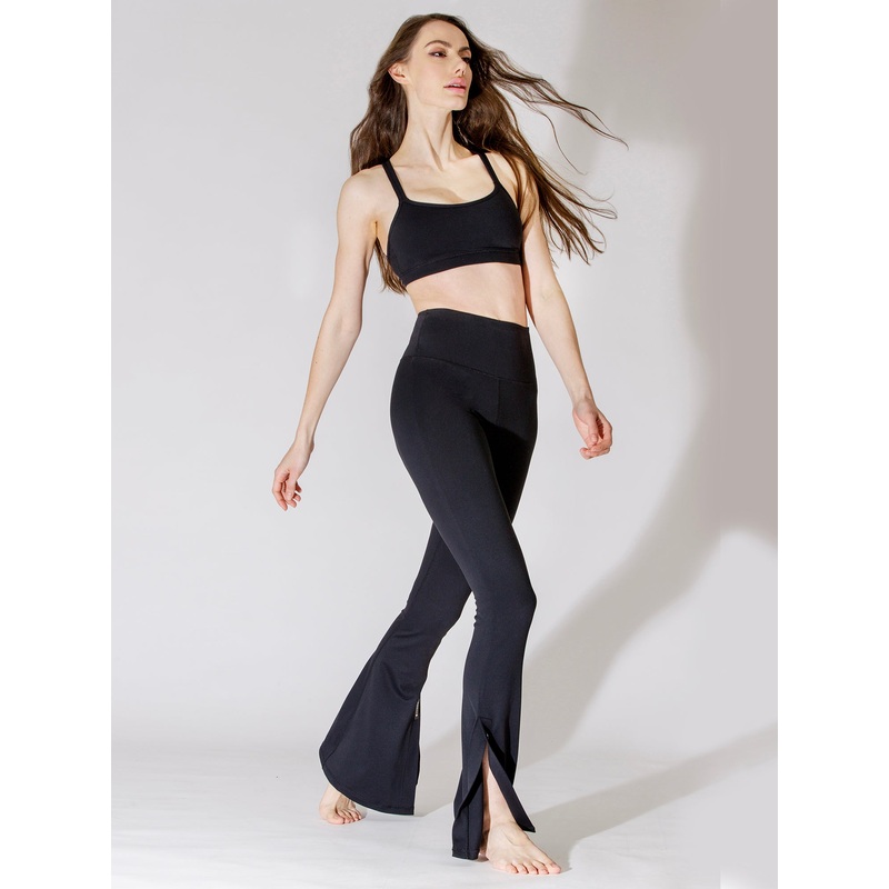 SIDE SLIT HIGH WAIST FLARE PANTS