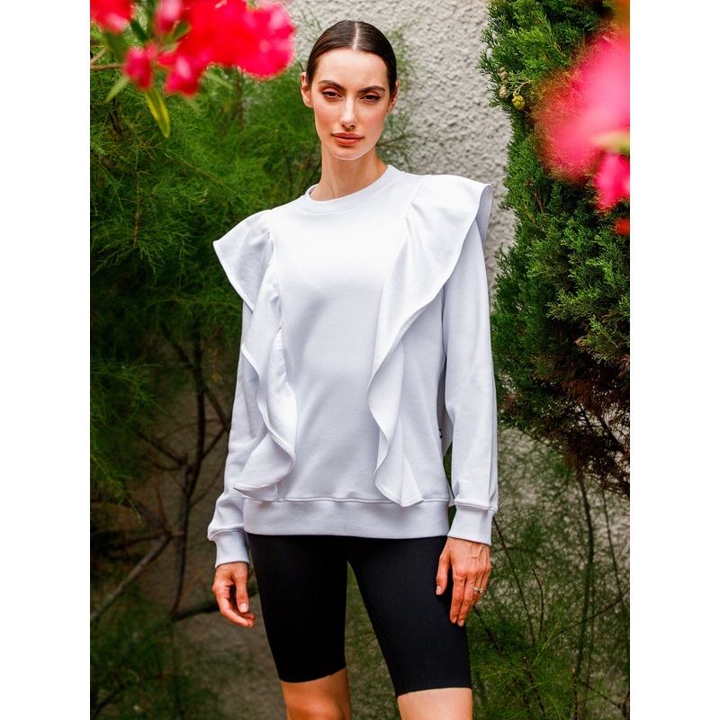 EMPOWER RUFFLED SWEATSHIRT|XS|S|M|L