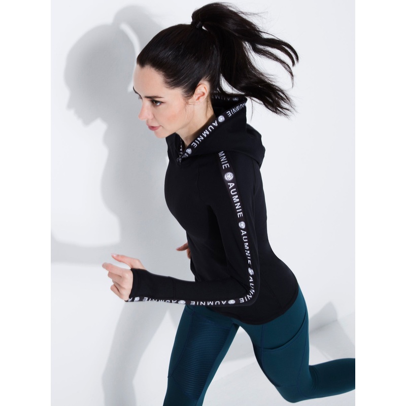 HOODED LOGO TOP, BLACK|XS|S|M|L|BLACK