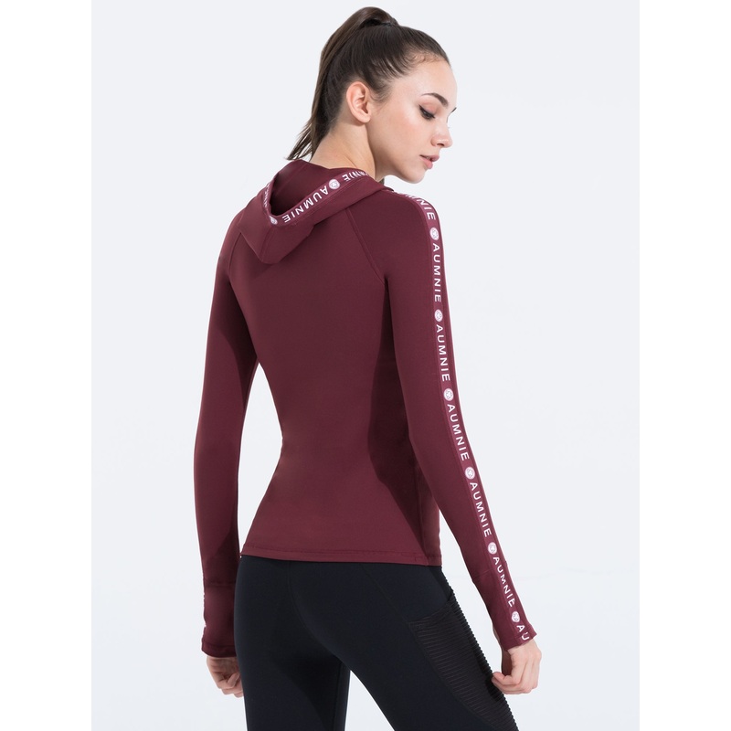 HOODED LOGO TOP, BORDEAUX|XS|S|M|L|BORDEAUX