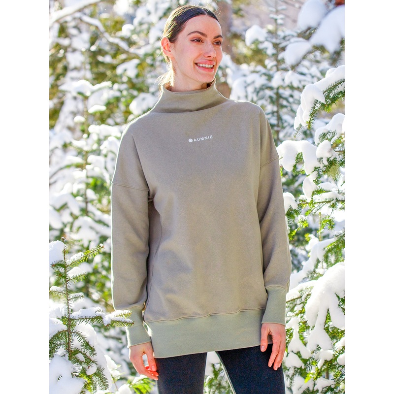 LONG SWEATSHIRT, GREEN|XS|S|M|L|GREEN