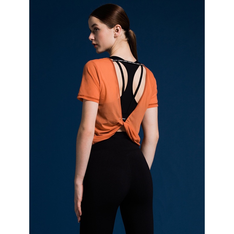 MESH TWIST TEE, MAPLE MESH|XS|S|M|L