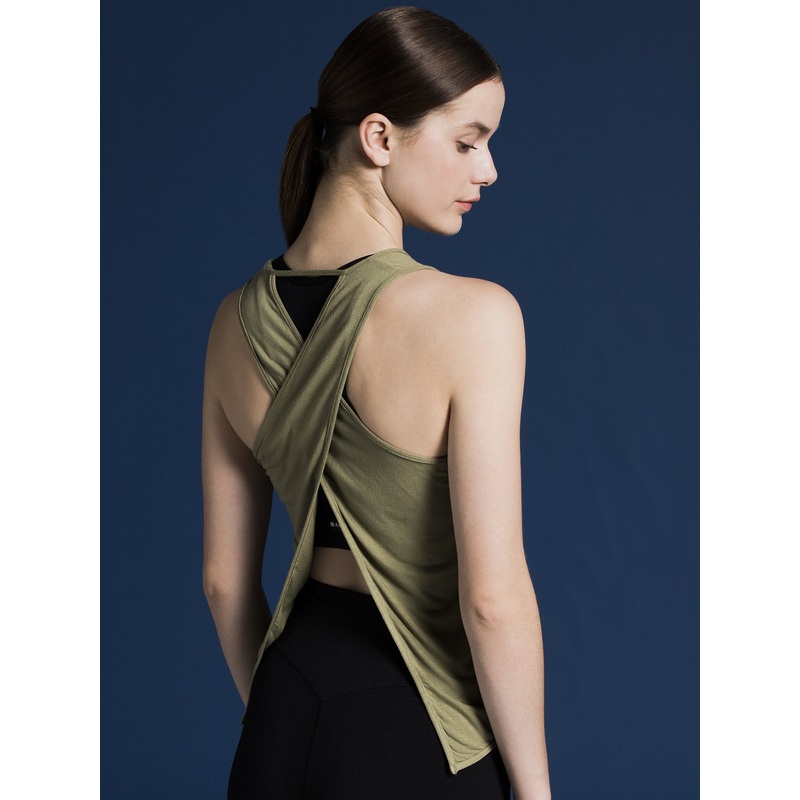 OPEN BACK CROP TOP, SAGE|XS|S|M|L