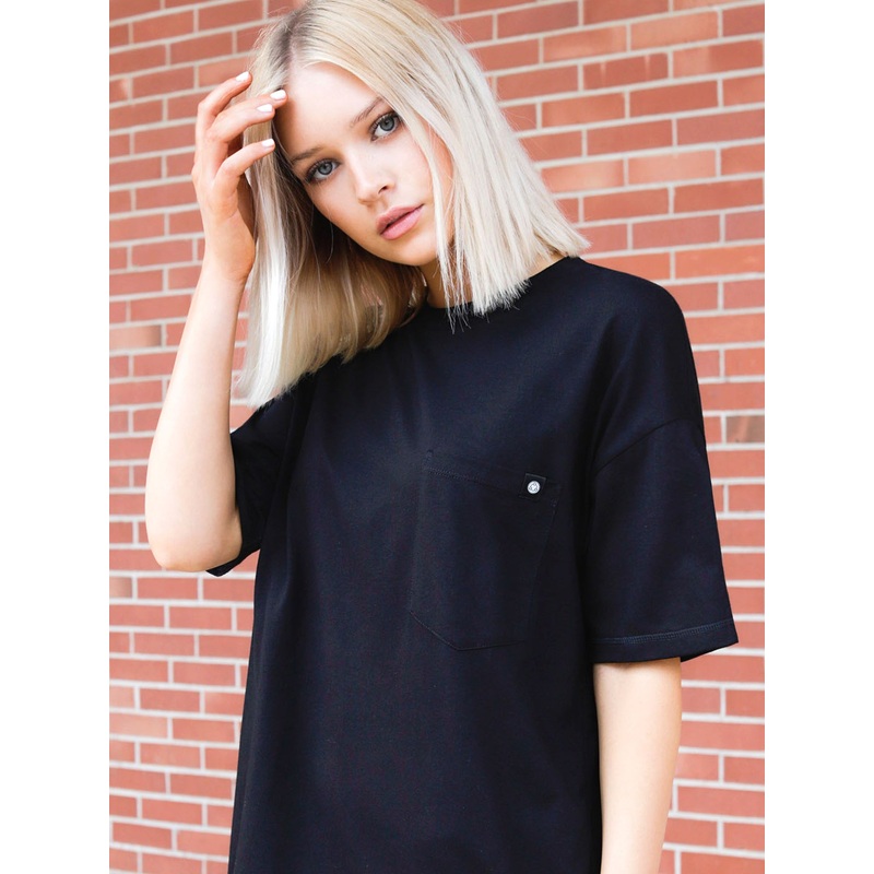 OVERSIZED POCKET TEE, BLACK|XS|S|M|L