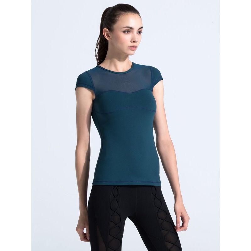 PEARL TEE, LAKE/LAKE MESH|XS|S|M|L|LAKE/LAKE MESH