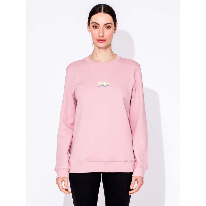 RAINBOW YOGA SWEATSHIRT, PINK|S|M|L