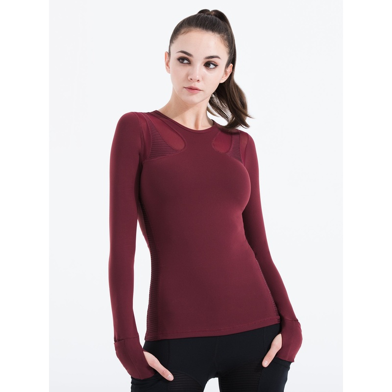 SHAPED PANEL TEE, BORDEAUX|XS|S|M|L|BORDEAUX